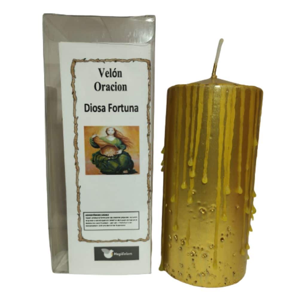 Velón con Oración Diosa de la Fortuna
