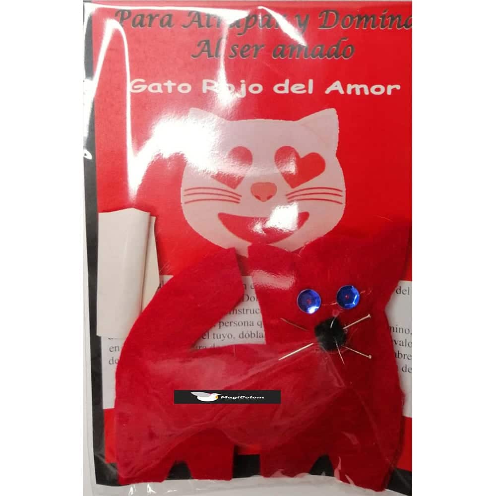 Amuleto mágico Fetiche Gato Rojo