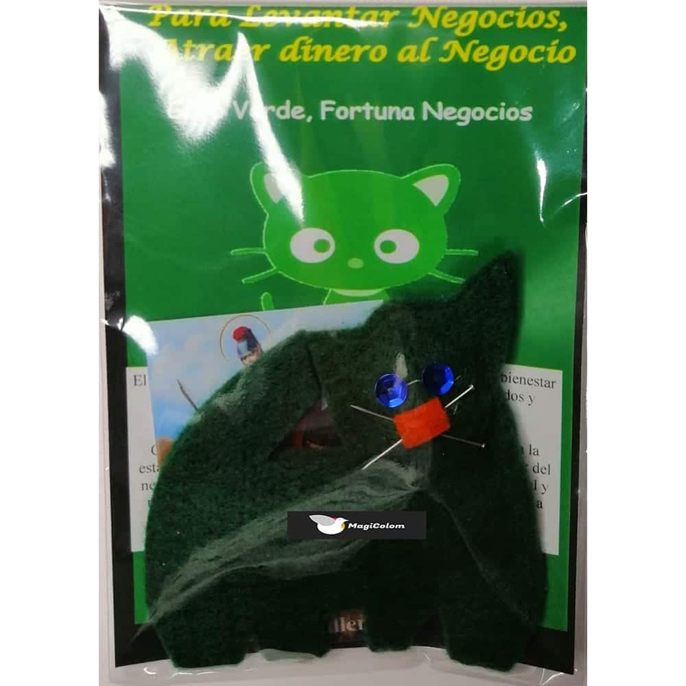 Amuleto mágico Fetiche Gato Verde