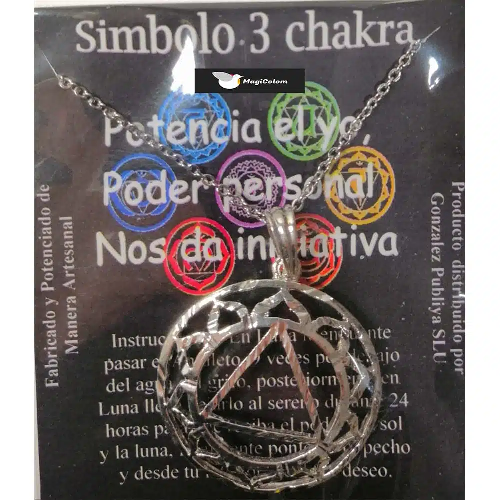 Símbolo de Metal Plateado del Tercer Chakra