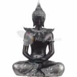 Buda Thai sentado Negro y Plata