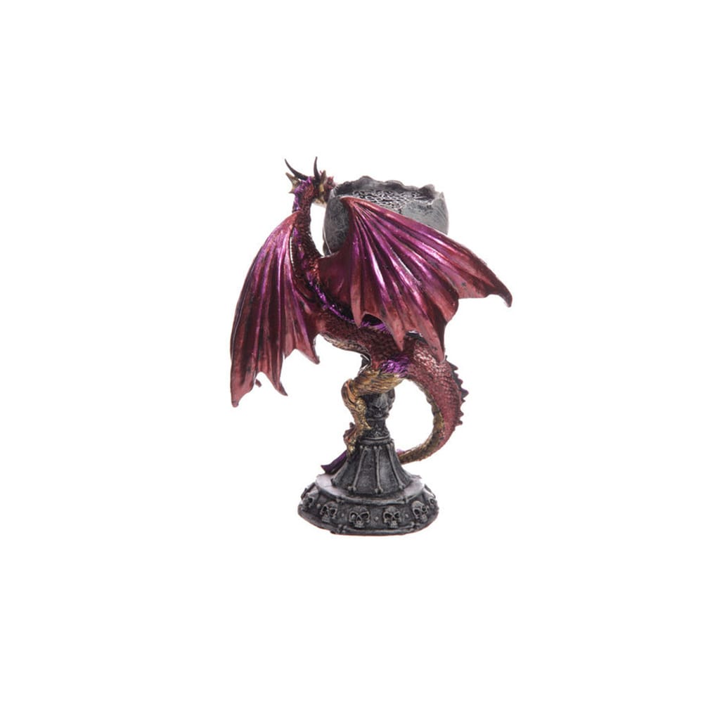 Cáliz Portavela dragón lila rojizo