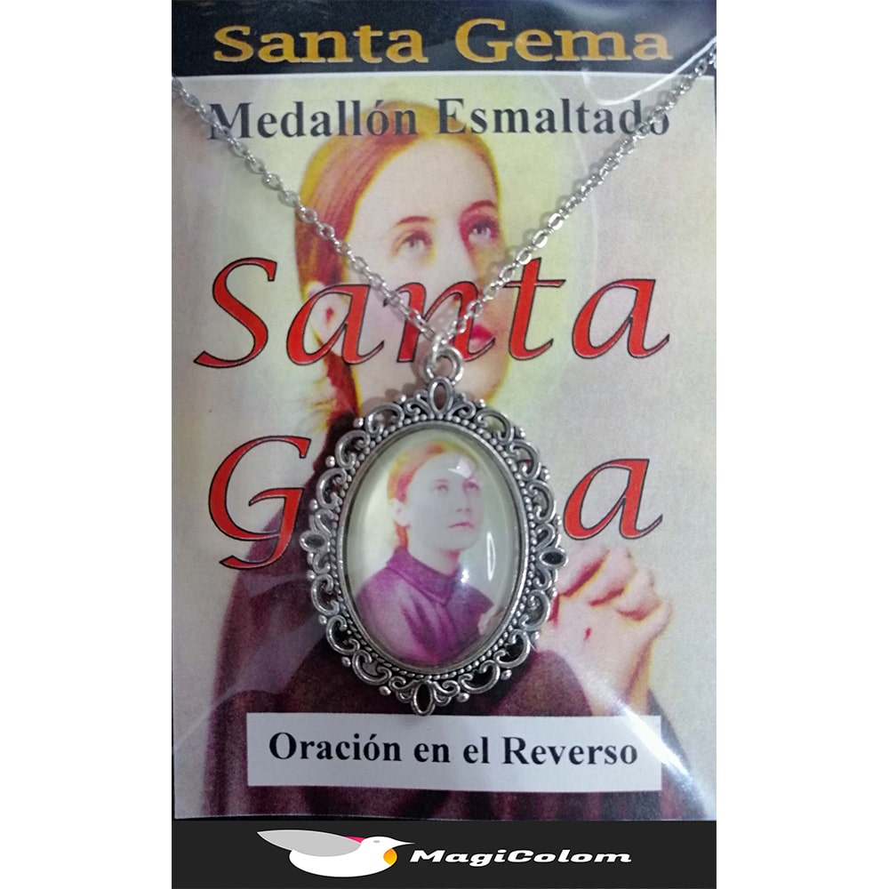 Medallón Esmaltado Santa Gema