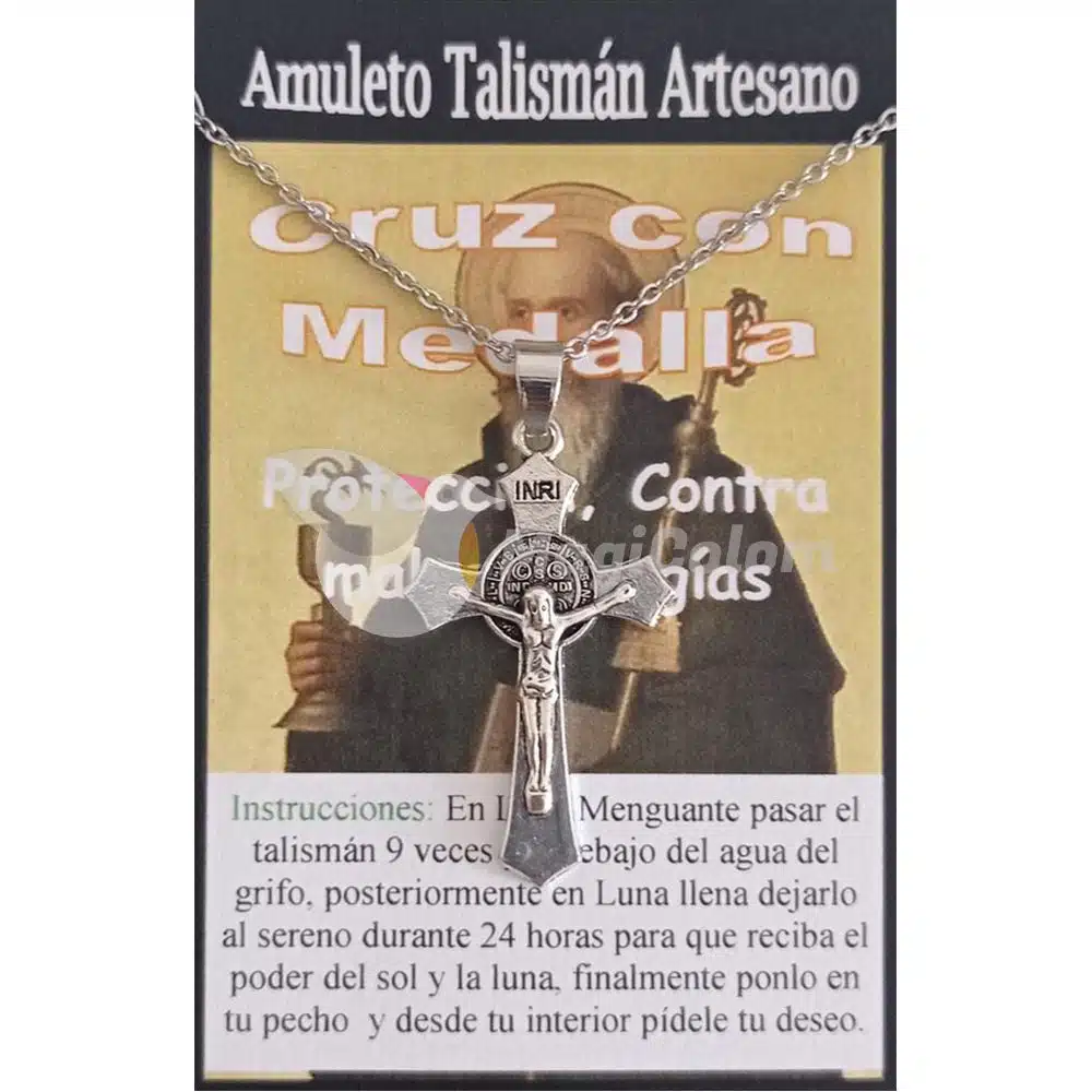 Talismán Cruz con Medalla de San Benito
