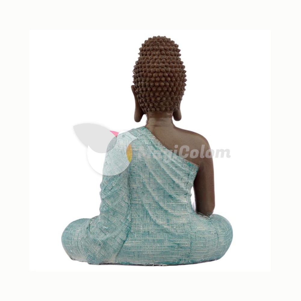 Figura Buda Tailandés Marrón y Turquesa Amor