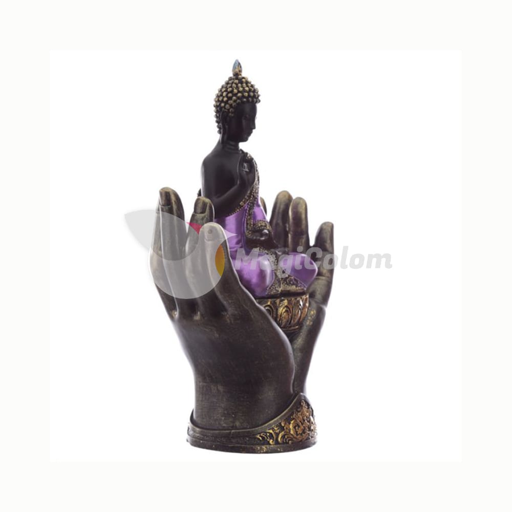 Figura Buda Tailandés y Manos, Negro y Morado