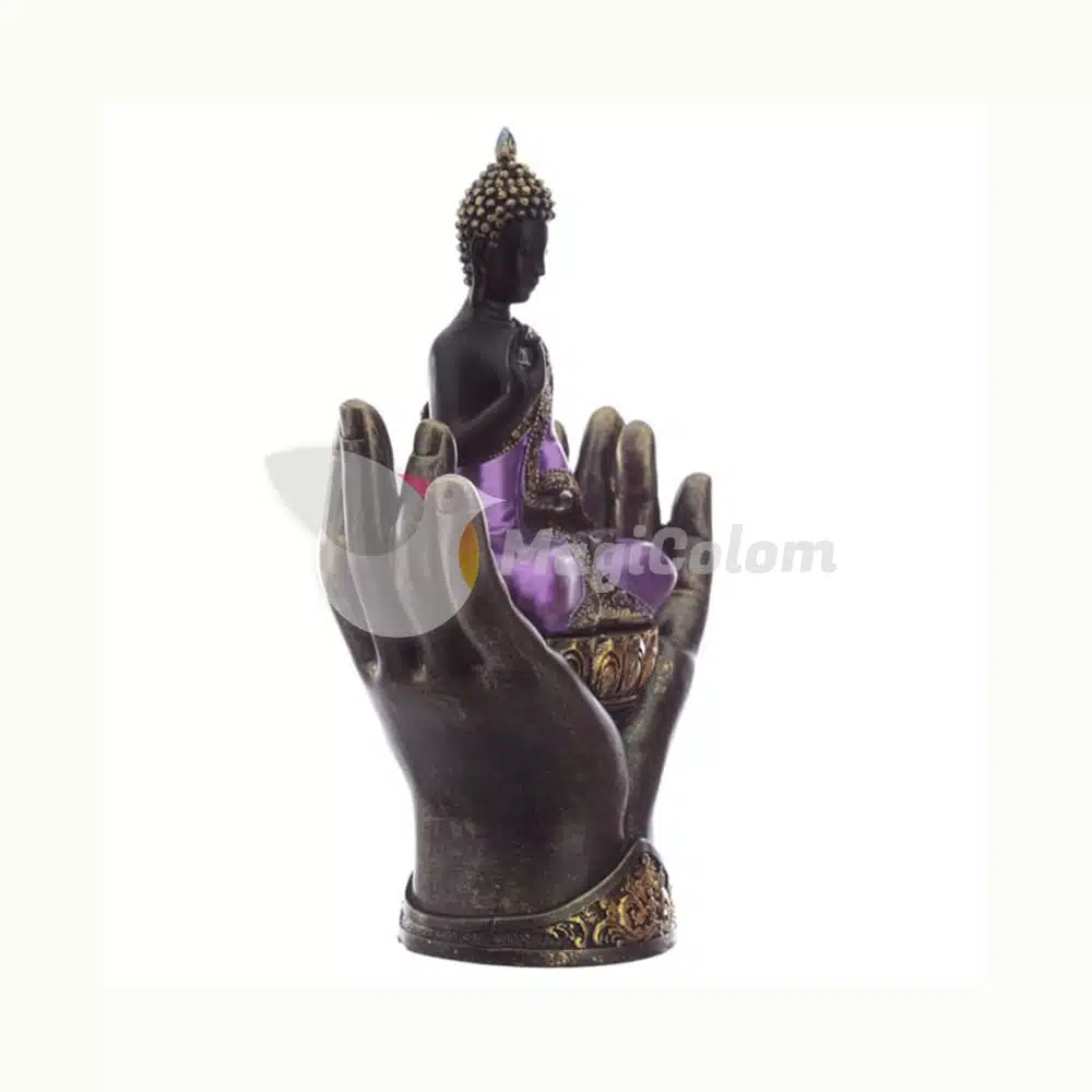 Figura Buda Tailandés y Manos, Negro y Morado