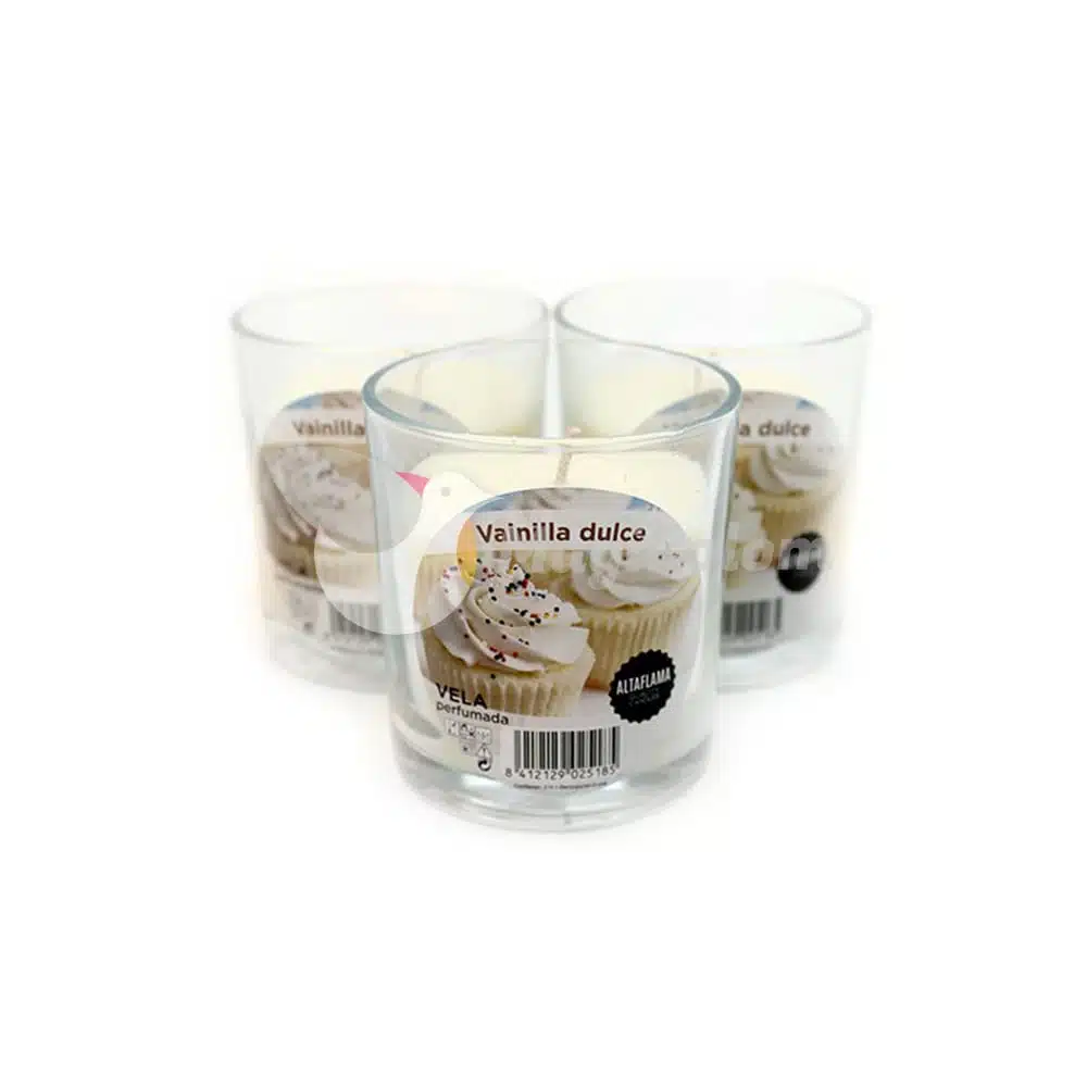 Vela aromática Vainilla con vaso cristal