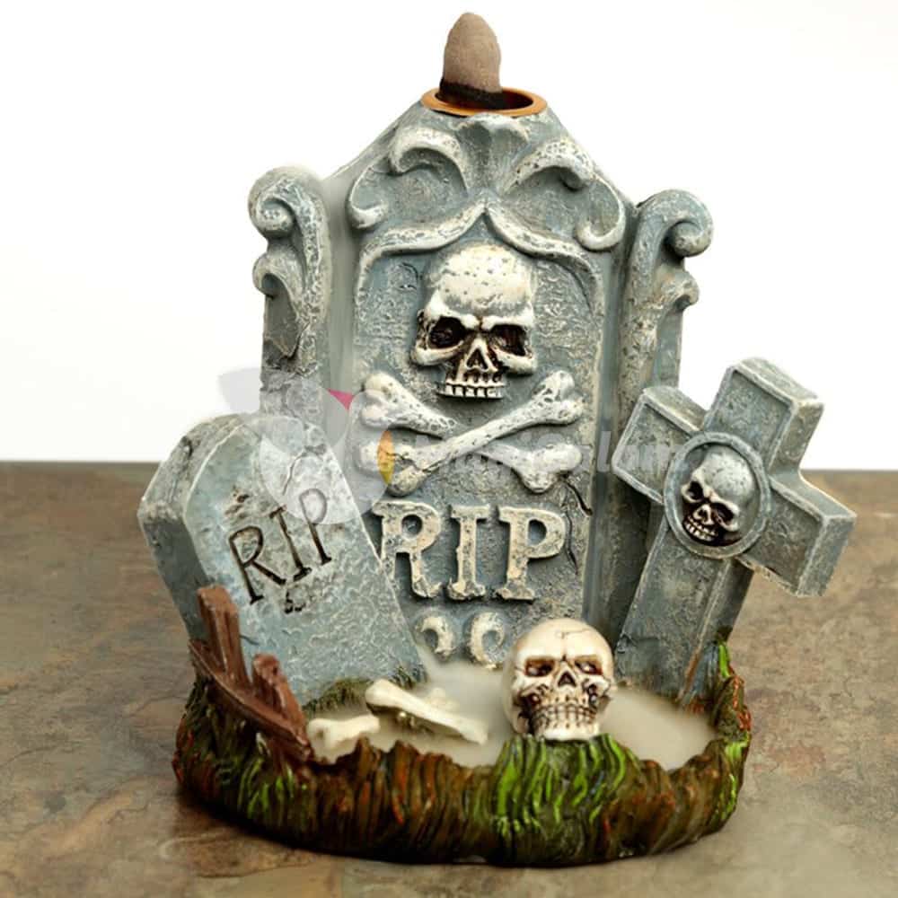 Quemador de incienso de reflujo Lápida Zombie RIP