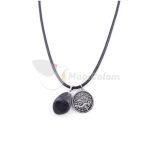 Collar Amuleto Capricornio y Piedra Obsidiana