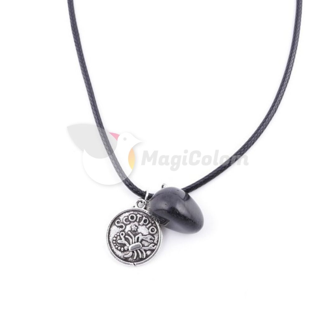 Collar Amuleto Escorpio y Piedra Onix