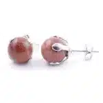 Pendientes Acero con bola Venturina Dorada