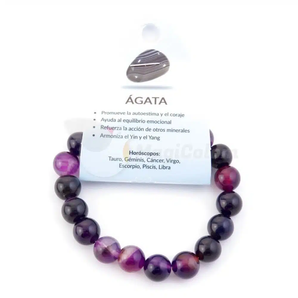 Pulsera Ágata Morada Elástica