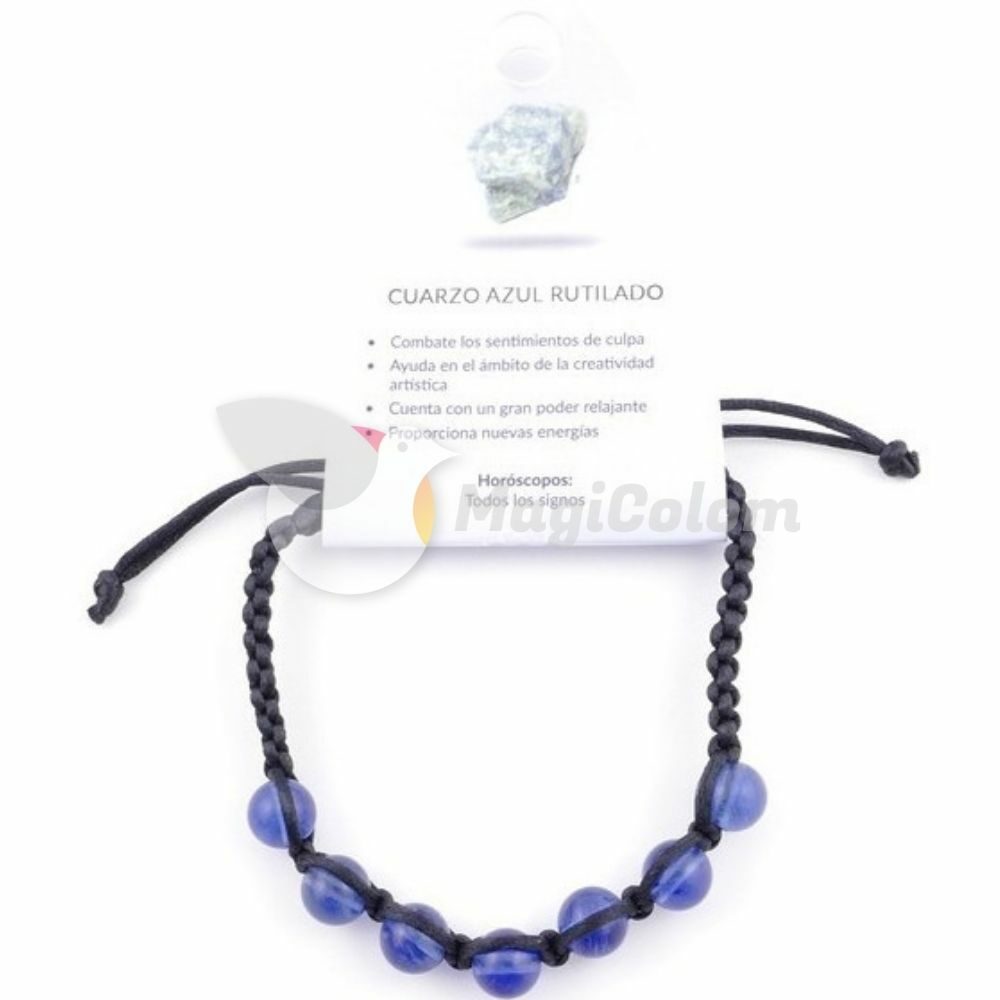 Pulsera Nudo Corredizo Cuarzo Azul Ritualizado
