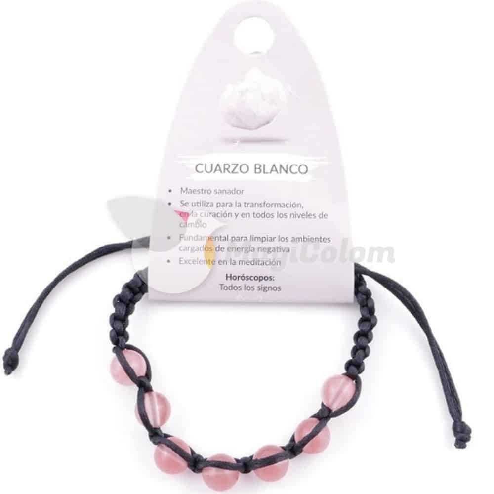 Pulsera Nudo Corredizo Cuarzo Cerezo