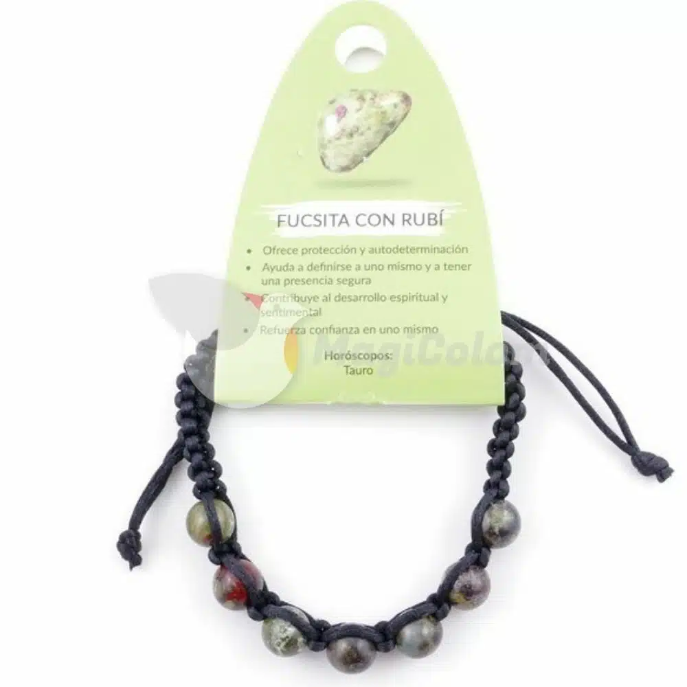 Pulsera Nudo Corredizo Fucsita con Rubí