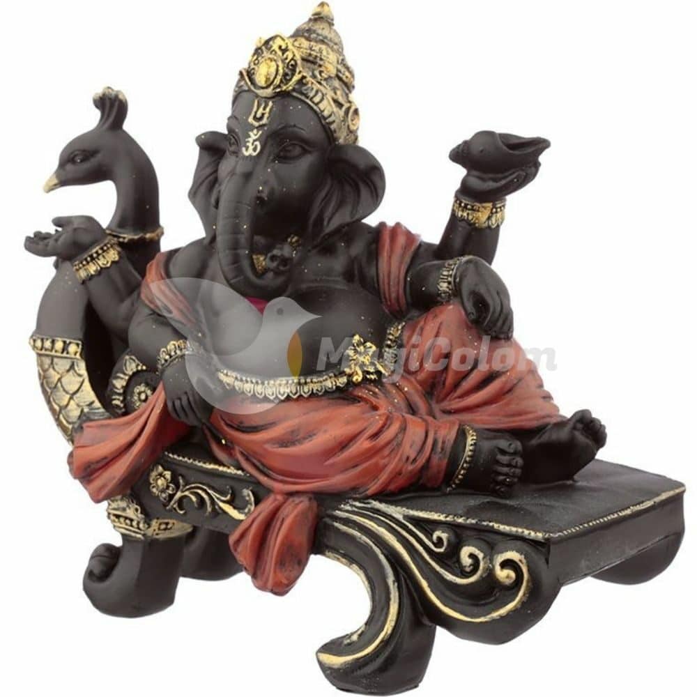 Ganesha con Banco de Pavo Real 1