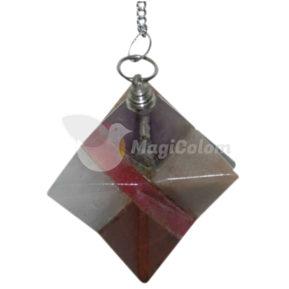 Pendulo Plateado Merkaba Chakras